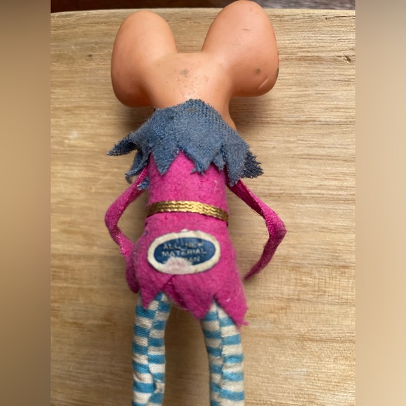 Vintage Happy Mouse Pixie Knee Hugger Christmas Decor w/ Felt and Rubber Face - Picture 10 of 11